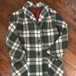 Vintage green plaid coat